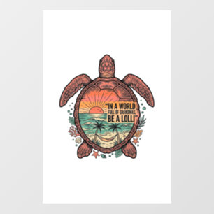 Autocollant Pour Fenêtre Mamie drôle Turtle Beach Vintage Shirt Design_1