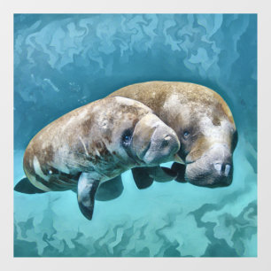Autocollant Pour Fenêtre Manatees