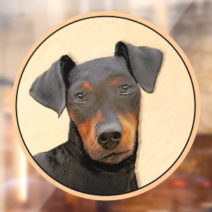 Autocollant Pour Fenêtre Manchester Terrier Peinture Art animal original