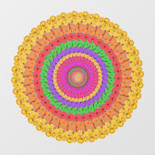 Autocollant Pour Fenêtre Mandala Ball style crochet jaune - (Feuille)