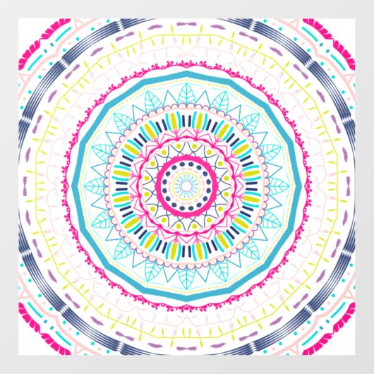 Autocollant Pour Fenêtre mandala coloré (Feuille)
