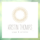 Autocollant Pour Fenêtre Mandala de soleil doré bohème Yoga, Boutique, Salo (Feuille 3)