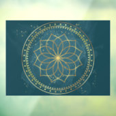 Autocollant Pour Fenêtre Mandala d'or en Turquoise (Feuille 3)