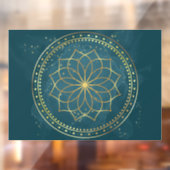 Autocollant Pour Fenêtre Mandala d'or en Turquoise (Feuille 2)