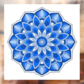 Autocollant Pour Fenêtre Mandala en bleu (Feuille 2)