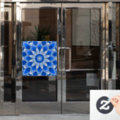 Autocollant Pour Fenêtre Mandala en bleu Clouage de fenêtre (Porte de bureau)