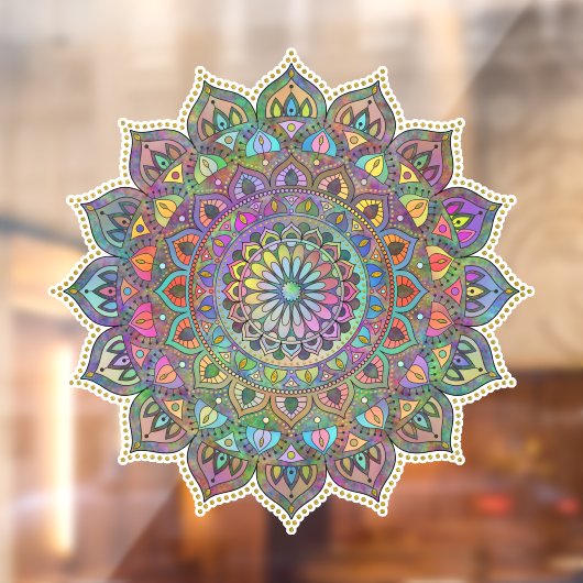 Autocollant Pour Fenêtre Mandala Inde Style 1 (Feuille 2)
