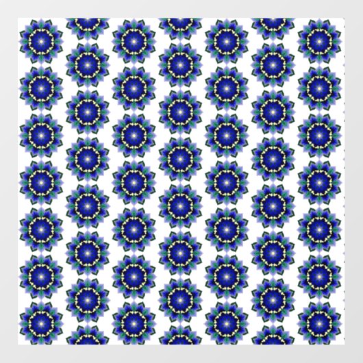 Autocollant Pour Fenêtre Mandala Motif 02 en bleu (Feuille)
