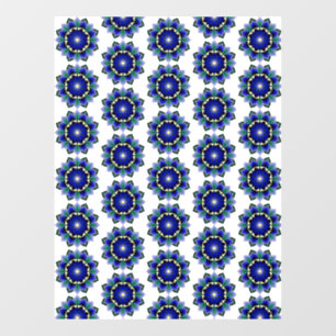 Autocollant Pour Fenêtre Mandala Motif 02 en bleu
