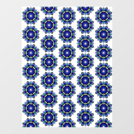 Autocollant Pour Fenêtre Mandala Motif 02 en bleu (Feuille)