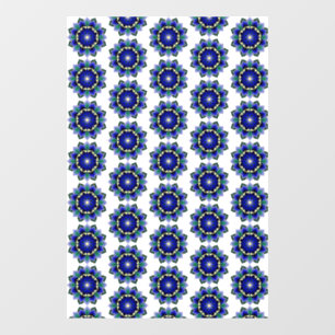 Autocollant Pour Fenêtre Mandala Motif 02 en bleu
