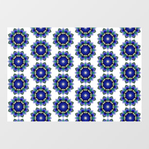 Autocollant Pour Fenêtre Mandala Motif 02 en bleu foncé