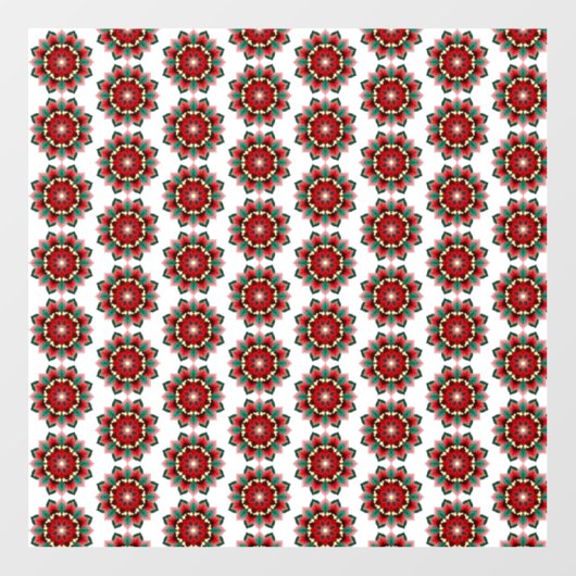 Autocollant Pour Fenêtre Mandala Motif 02 en rouge (Feuille)
