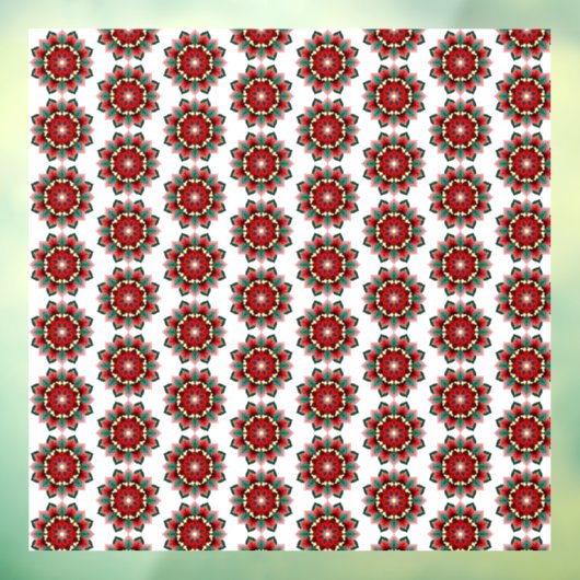 Autocollant Pour Fenêtre Mandala Motif 02 en rouge (Feuille 3)