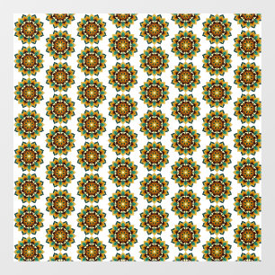Autocollant Pour Fenêtre Mandala Motif 2002 en jaune et bronzette