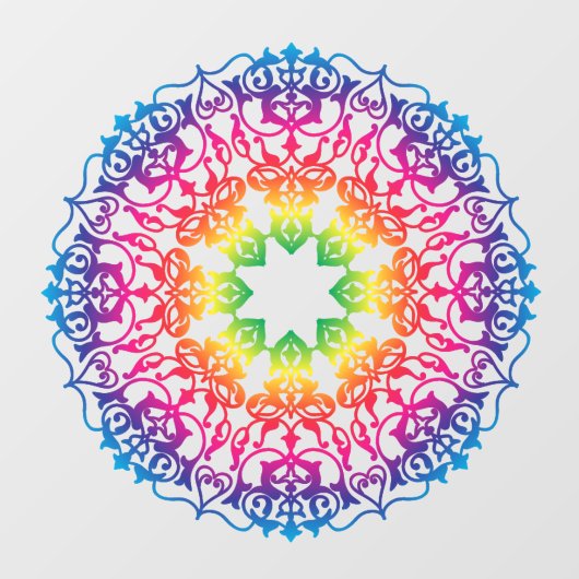Autocollant Pour Fenêtre Mandala Oriental Flower Yoga Art (Feuille)
