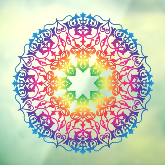 Autocollant Pour Fenêtre Mandala Oriental Flower Yoga Art (Feuille 3)