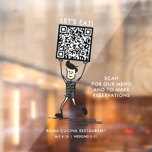 Autocollant Pour Fenêtre Mangeons Code QR (Feuille 2)
