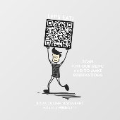 Autocollant Pour Fenêtre Mangeons Code QR (Feuille)