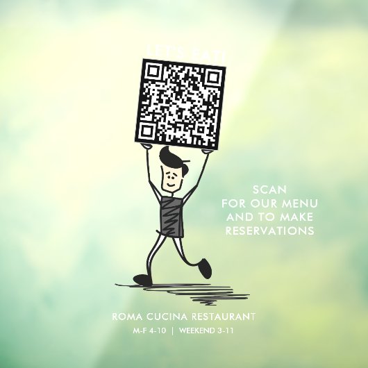 Autocollant Pour Fenêtre Mangeons le code QR (Feuille 3)