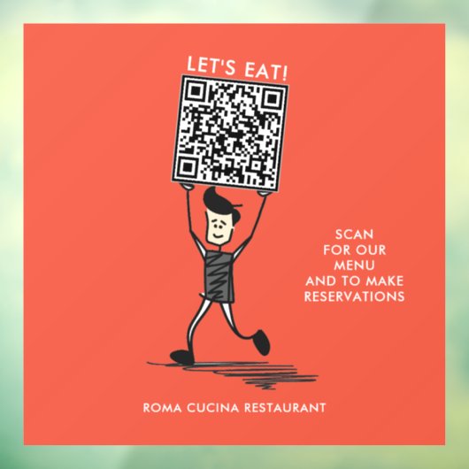 Autocollant Pour Fenêtre Mangeons le code QR (Feuille 3)