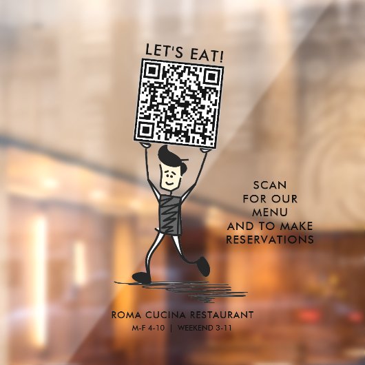 Autocollant Pour Fenêtre Mangeons le code QR (Feuille 2)