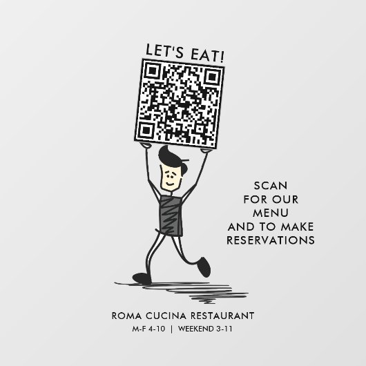 Autocollant Pour Fenêtre Mangeons le code QR (Feuille)