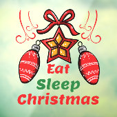 Autocollant Pour Fenêtre Mangez le sommeil Noël Noël Noël Maison (Feuille 3)