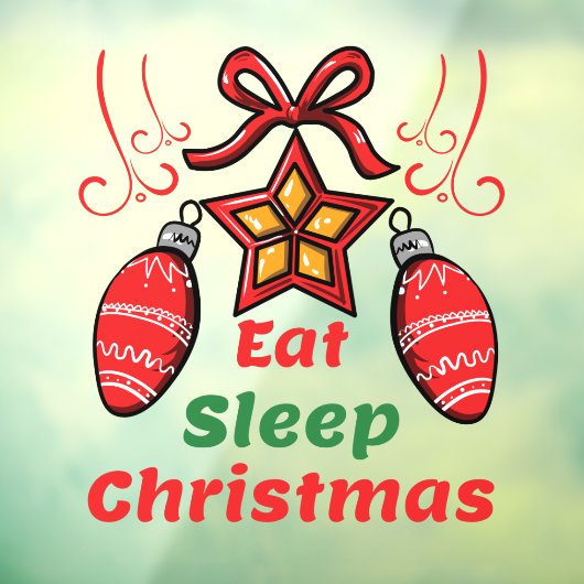Autocollant Pour Fenêtre Mangez le sommeil Noël Noël Noël Maison (Feuille 3)