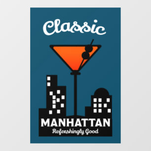 Autocollant Pour Fenêtre Manhattan Cocktail Wall Art