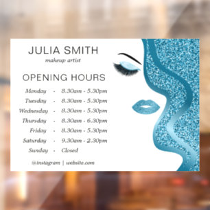 Autocollant Pour Fenêtre Maquillage avec effet paillettes bleu clair