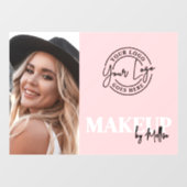 Autocollant Pour Fenêtre Maquillage Logo Photo Noir Rose (Feuille)