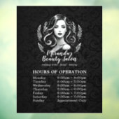 Autocollant Pour Fenêtre Maquilleuse Coiffeuse Heures d'Ouverture Modernes  (Feuille 3)