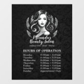 Autocollant Pour Fenêtre Maquilleuse Coiffeuse Heures d'Ouverture Modernes  (Feuille)