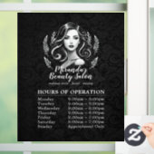 Autocollant Pour Fenêtre Maquilleuse Coiffeuse Heures d'Ouverture Modernes  (Maison)