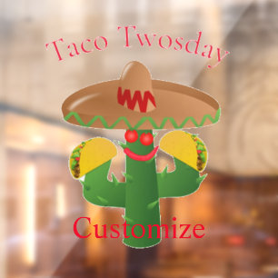 Autocollant Pour Fenêtre Mardi Taco Saguaro Cactus Thunder_Cove