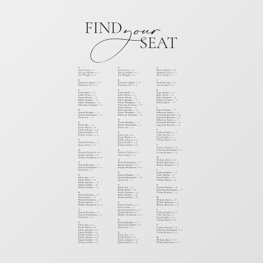 Autocollant Pour Fenêtre Mariage alphabétique moderne minimal (Feuille)