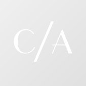 Autocollant Pour Fenêtre Mariage Chic Monogram Slash Art Déco (Feuille)