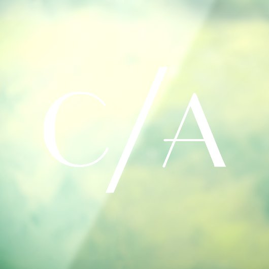 Autocollant Pour Fenêtre Mariage Chic Monogram Slash Art Déco (Feuille 3)