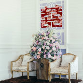 Autocollant Pour Fenêtre Mariage chinois Double Fleur Rouge Xi