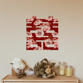 Autocollant Pour Fenêtre Mariage chinois Double Fleur Rouge Xi