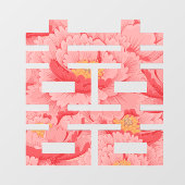 Autocollant Pour Fenêtre Mariage chinois double Xi (Feuille)