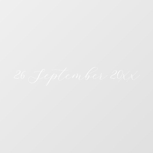 Autocollant Pour Fenêtre Mariage de date de script simple et élégant (Feuille)