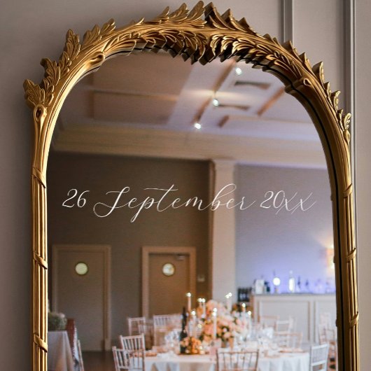 Autocollant Pour Fenêtre Mariage de date de script simple et élégant