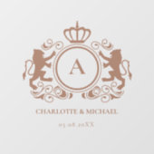 Autocollant Pour Fenêtre Mariage de monogramme de logo spécifique au client (Feuille)