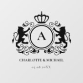 Autocollant Pour Fenêtre Mariage de monogramme de logo spécifique au client (Feuille)