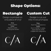 Autocollant Pour Fenêtre Mariage de monogramme noir élégant