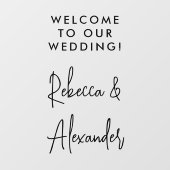 Autocollant Pour Fenêtre Mariage de noms de couples de script noir moderne (Feuille)