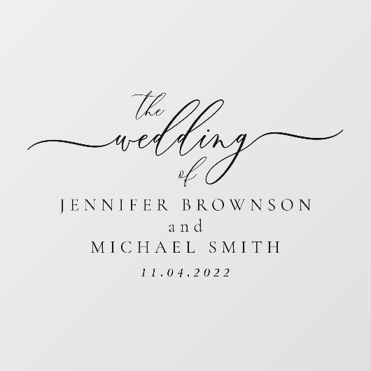 Autocollant Pour Fenêtre Mariage de voiture de nom de signature (Feuille)