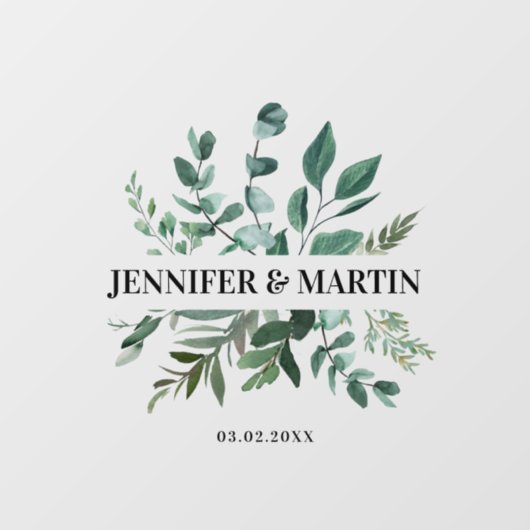 Autocollant Pour Fenêtre Mariage d'eucalyptus spécifique au client (Feuille)